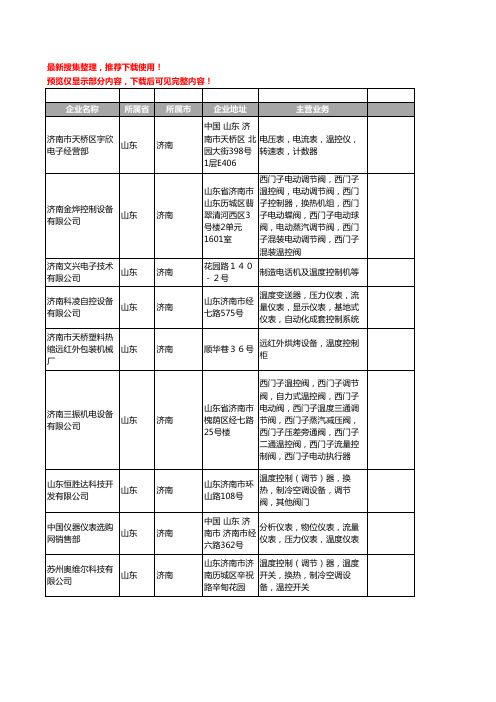 新版山东省济南温度控制工商企业公司商家名录名单联系方式大全47家