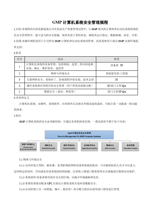 GMP计算机系统安全管理规程