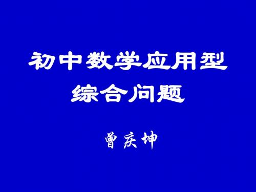 中考数学复习应用型综合问题1[人教版](新201907)