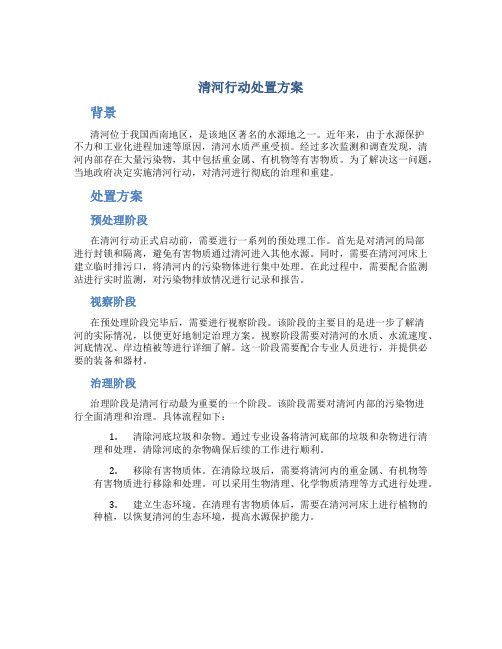 清河行动处置方案