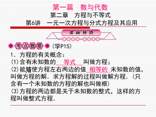 一元一次方程与分式方程及其应用