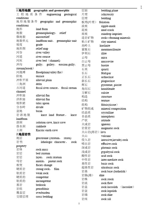 地质工程专业英语