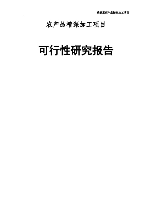 5000吨沙棘系列产品生产线可研报告