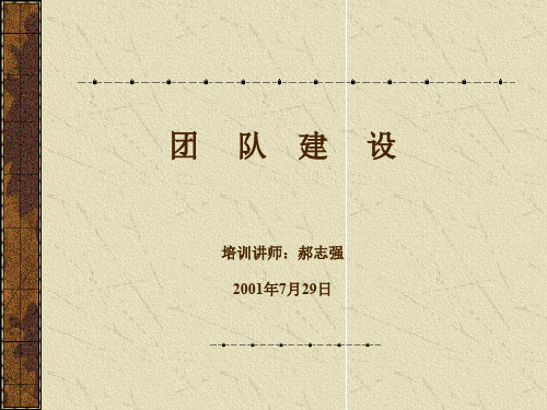 团队建设培训讲义(ppt 30页)