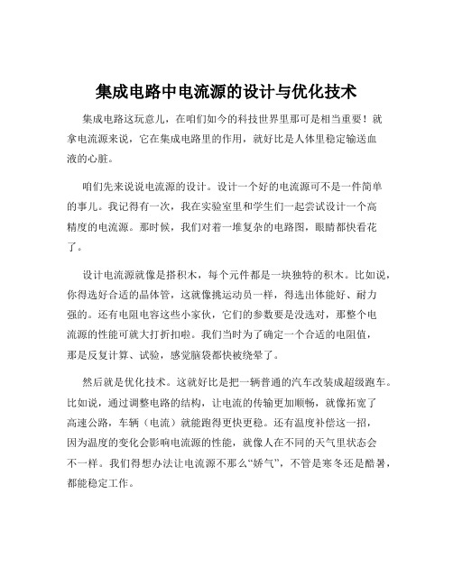 集成电路中电流源的设计与优化技术