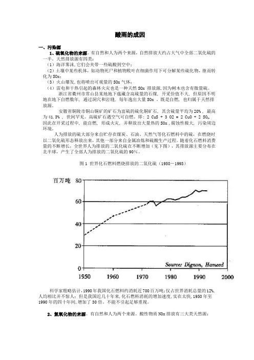 酸雨的成因