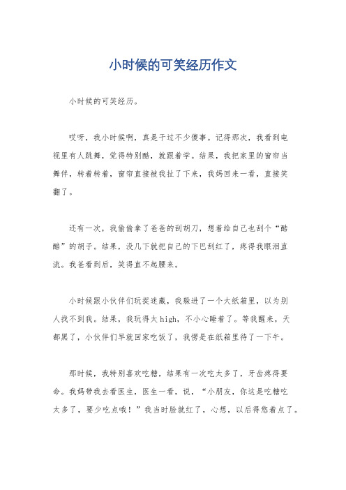 小时候的可笑经历作文