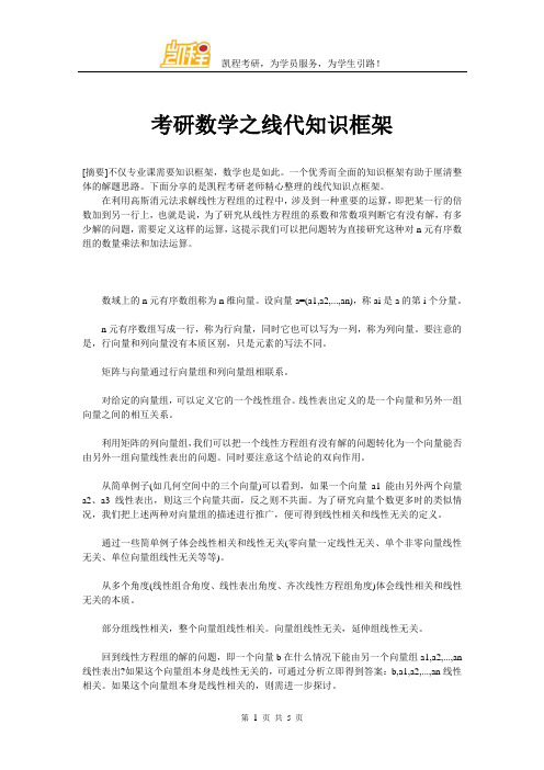 考研数学之线代知识框架