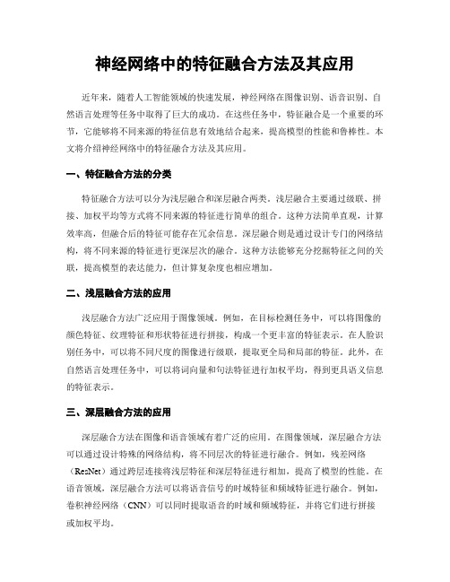 神经网络中的特征融合方法及其应用