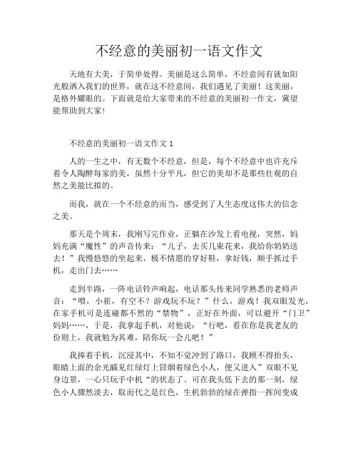 不经意的美丽初一语文作文