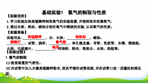 沪教版九年级上册化学课件：基础实验1 氧气的制取与性质