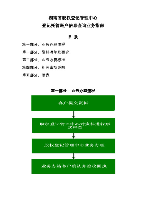 湖南股权登记管理中心登记托管账户信息查询业务-湖南股权交易所