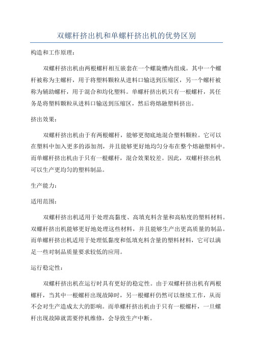 双螺杆挤出机和单螺杆挤出机的优势区别