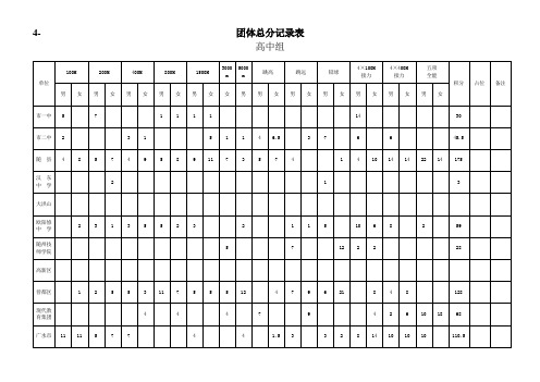 团体总分记录表