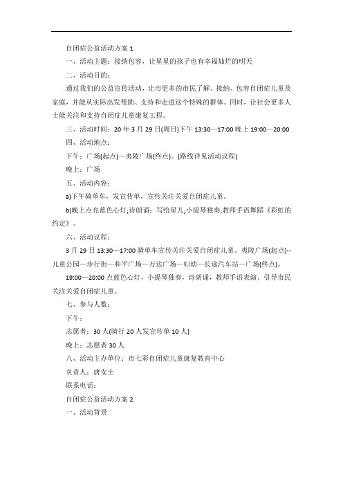 自闭症公益活动方案