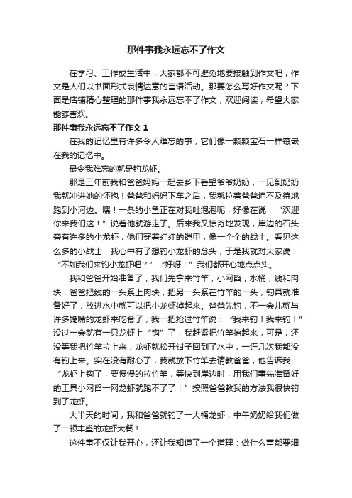 那件事我永远忘不了作文