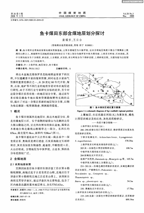 鱼卡煤田东部含煤地层划分探讨