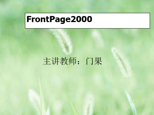 frontpage2000概述PPT教学课件