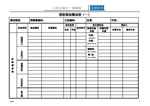 消防联动测试记录表格(图表相关)