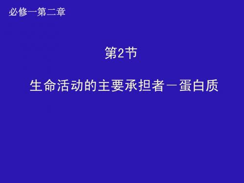 2[1].2 生命活动的主要承担者-蛋白质 课件(人教版必修一)