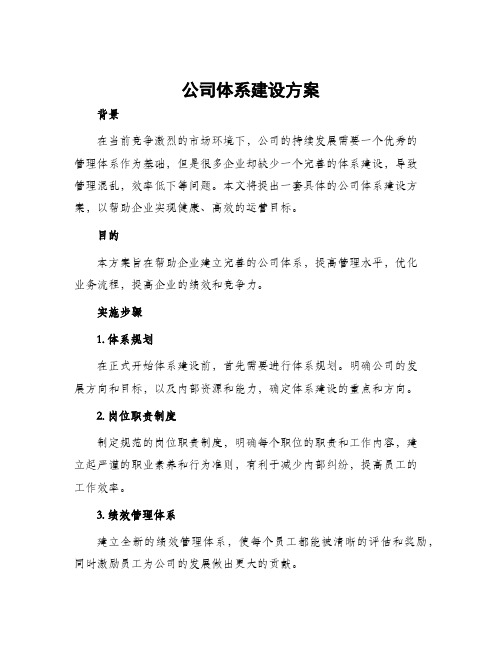 公司体系建设方案