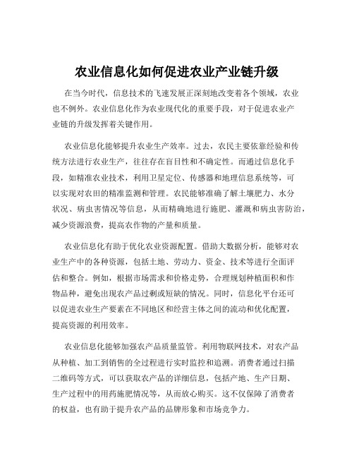 农业信息化如何促进农业产业链升级