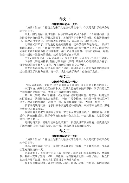 开运动会的一天450字作文