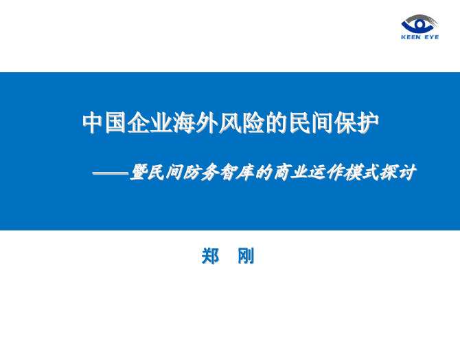 风险管理-中国企业海外风险的民间保护