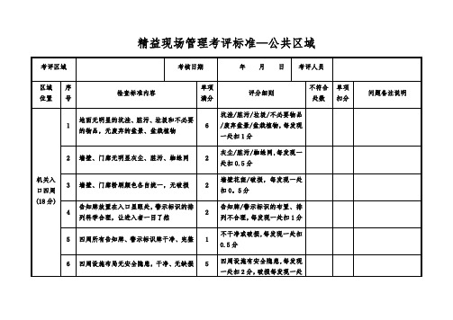 精益6S现场管理考评标准