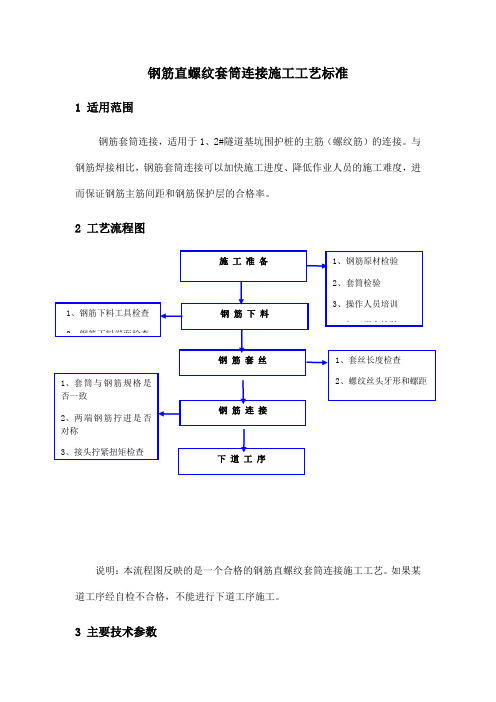 钢筋直螺纹套筒连接施工工艺标准