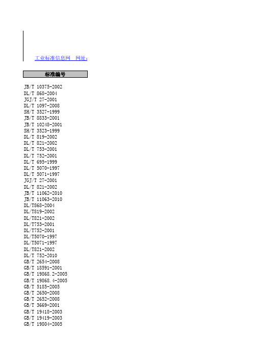 与焊接有关的标准列表