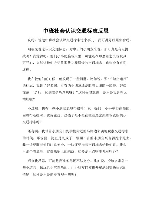 中班社会认识交通标志反思