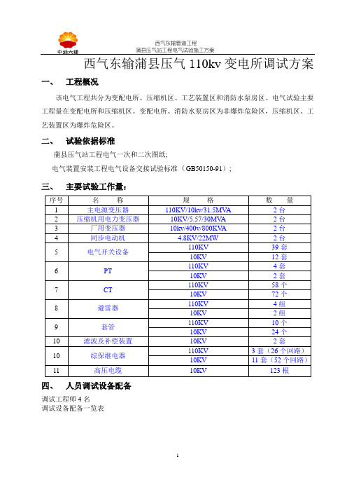 电气试验方案