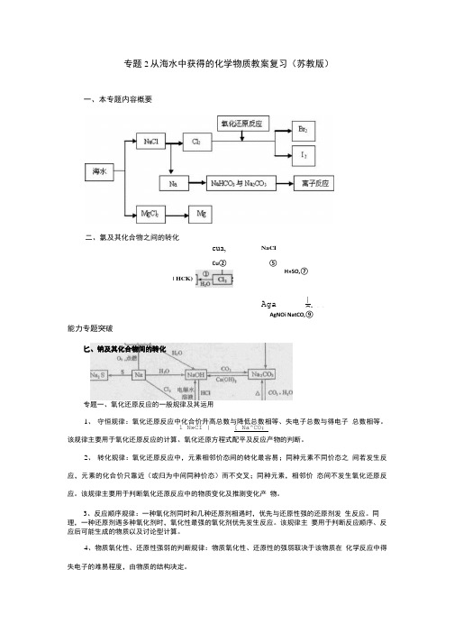 专题2从海水中获得的化学物质教案复习(苏教版).doc