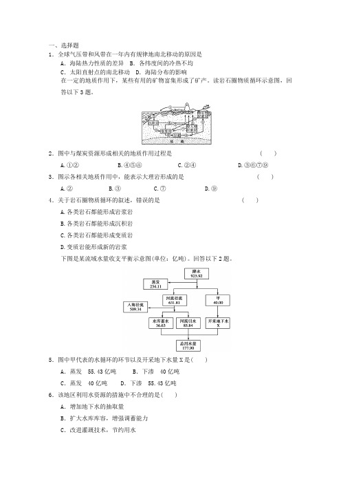 2013届高考地理备考专题人教版必修一复习练习22