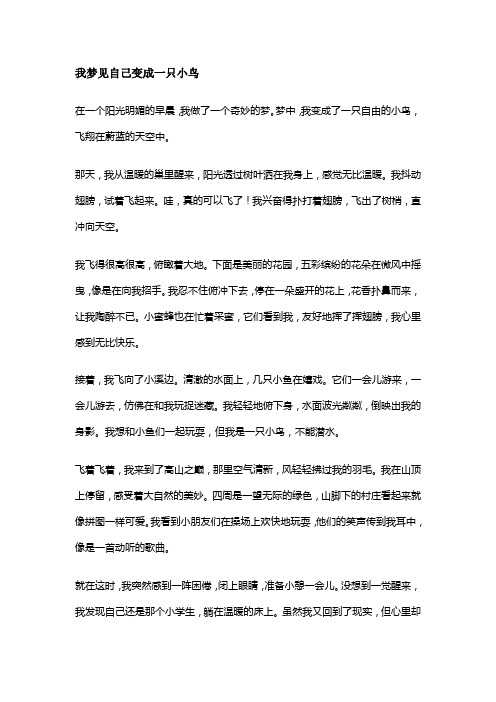 我梦见自己变成一只小鸟