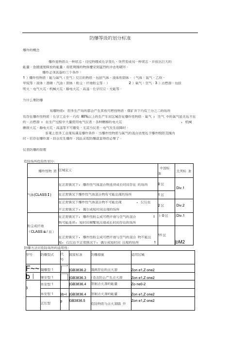 防爆等级标准