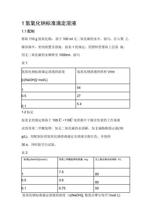 常见标准滴定液的配置及标定