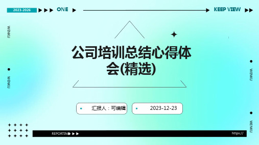 公司培训总结心得体会(精选)ppt