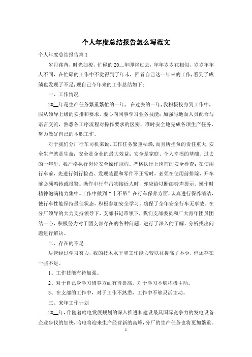 个人年度总结报告怎么写范文