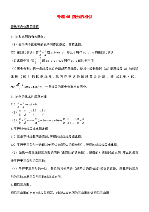 中考数学黄金知识点系列专题46图形的相似