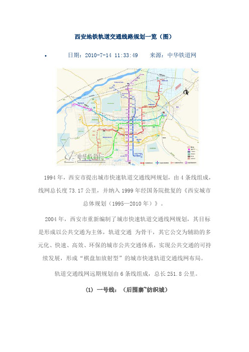 西安地铁轨道交通线路规划一览(图).doc