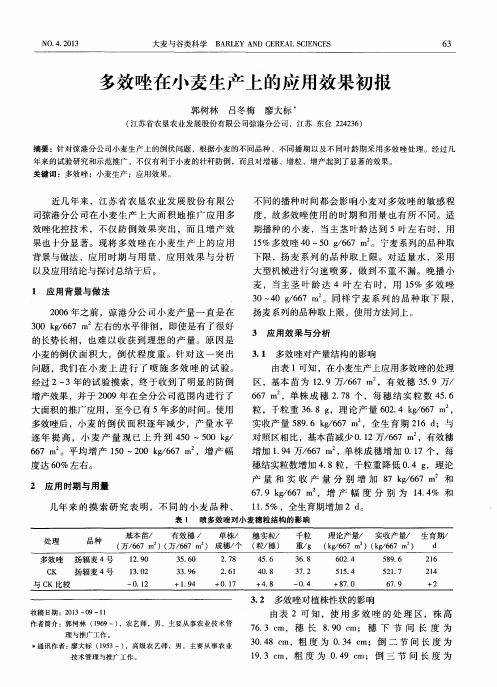 多效唑在小麦生产上的应用效果初报