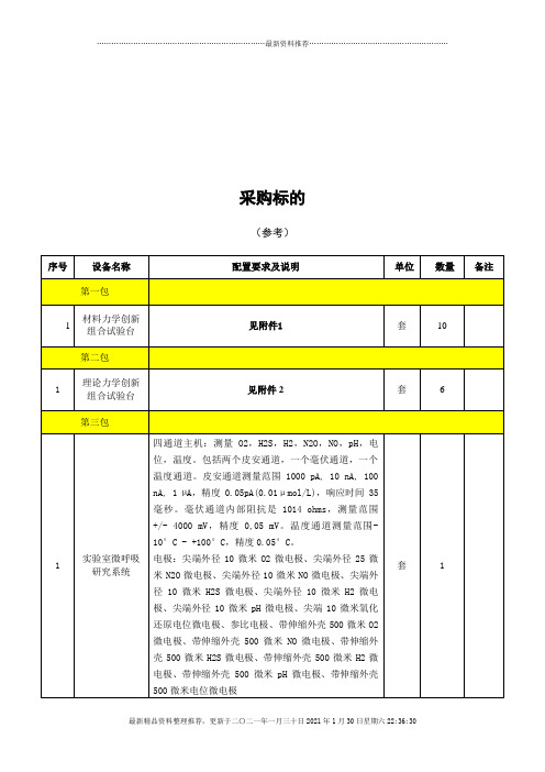 采购标的参考资料