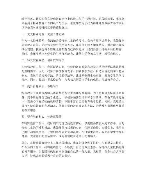 特殊教师工作感想总结