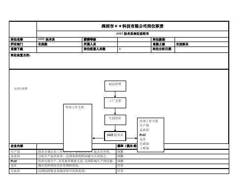 SMT技术员岗位职责说明