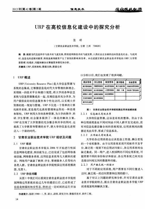 URP在高校信息化建设中的探究分析