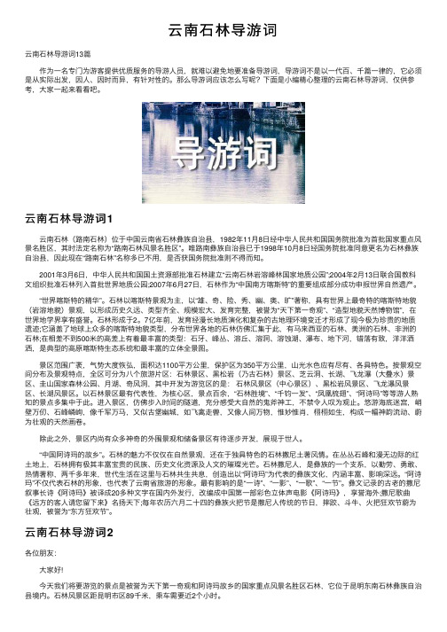 云南石林导游词