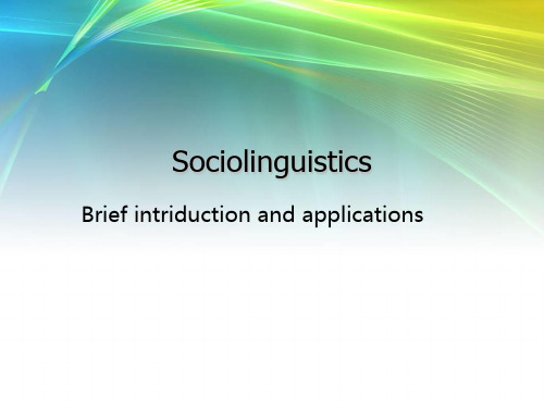 Sociolinguistics