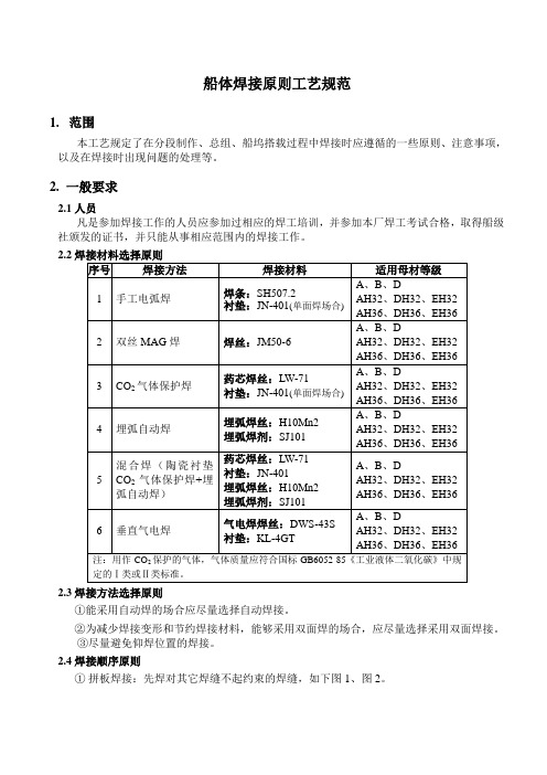 2船体焊接原则工艺规范